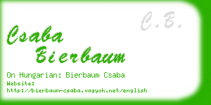 csaba bierbaum business card